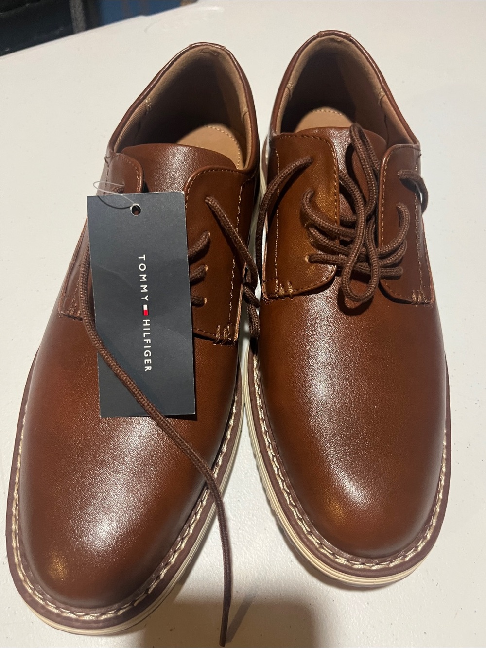 Tommy Hilfiger Men’s Brown Leather Derby Shoes